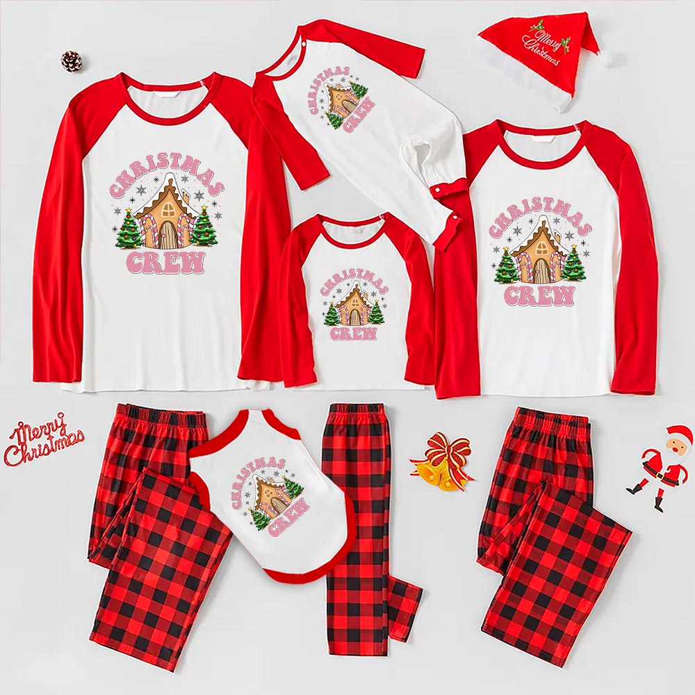 Gingerbread House Christmas Pajamas For Family Crew Gingerbread House Christmas Pajamas For Family Crew