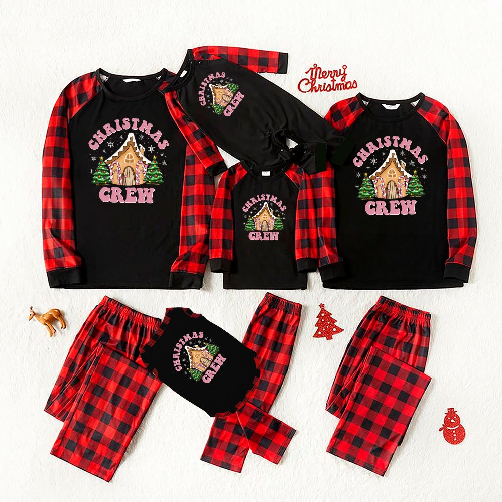 Gingerbread House Christmas Pajamas For Family Crew Gingerbread House Christmas Pajamas For Family Crew