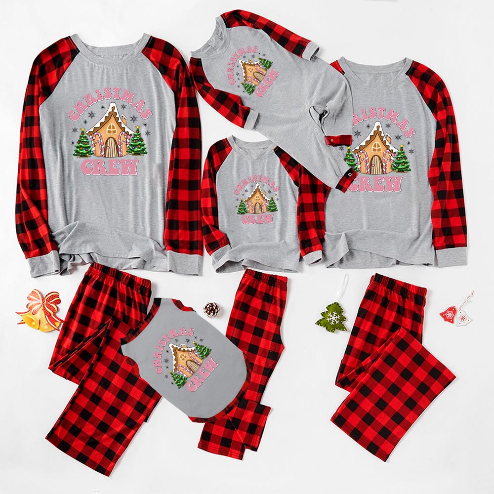 Gingerbread House Christmas Pajamas For Family Crew Gingerbread House Christmas Pajamas For Family Crew