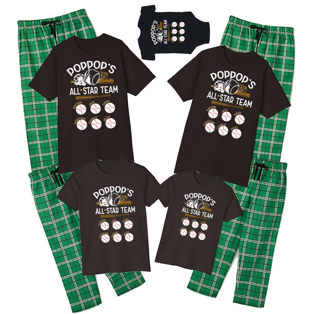 Personalized Baseball Star Team Cotton Pajamas Personalized Baseball Star Team Cotton Pajamas