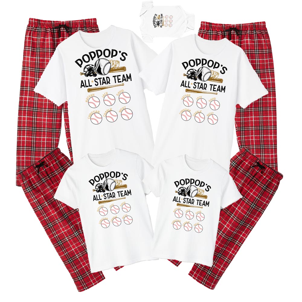 Personalized Baseball Star Team Cotton Pajamas Personalized Baseball Star Team Cotton Pajamas
