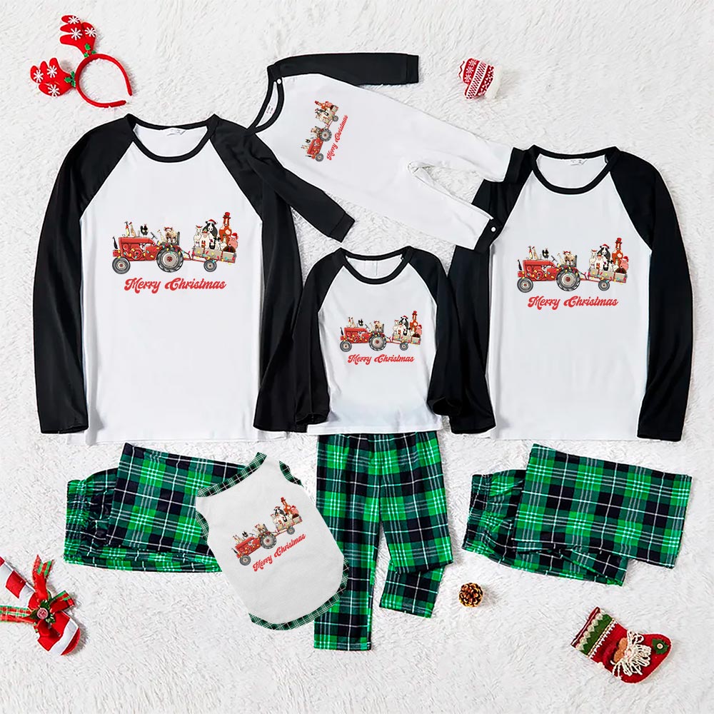 Unique Plaid Matching Xmas Pjs Farm Animals On Truck Unique Plaid Matching Xmas Pjs Farm Animals On Truck