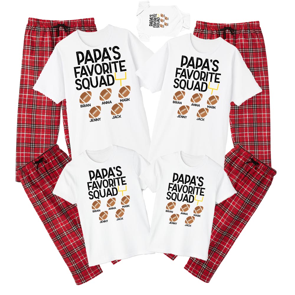 Personalized Name Papa Favorite Squad Football Pajamas Personalized Name Papa Favorite Squad Football Pajamas