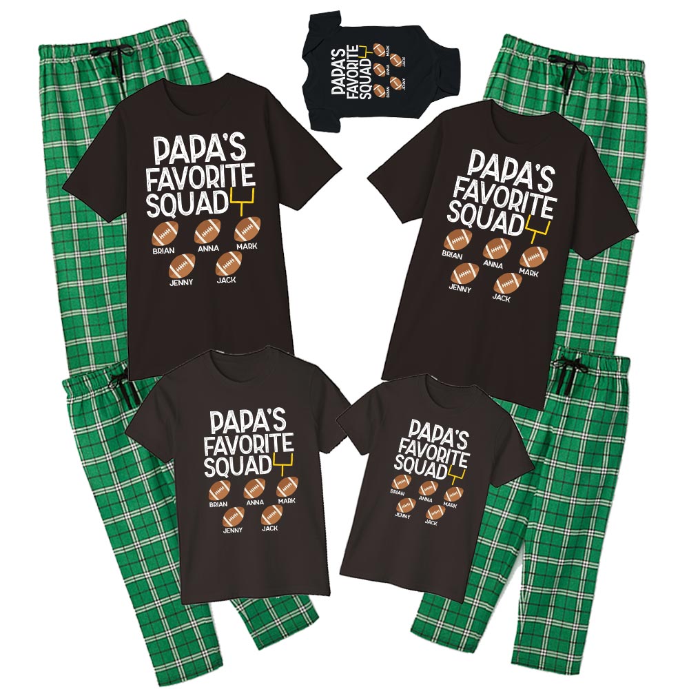 Personalized Name Papa Favorite Squad Football Pajamas Personalized Name Papa Favorite Squad Football Pajamas