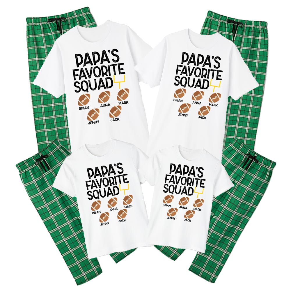 Personalized Name Papa Favorite Squad Football Pajamas Personalized Name Papa Favorite Squad Football Pajamas