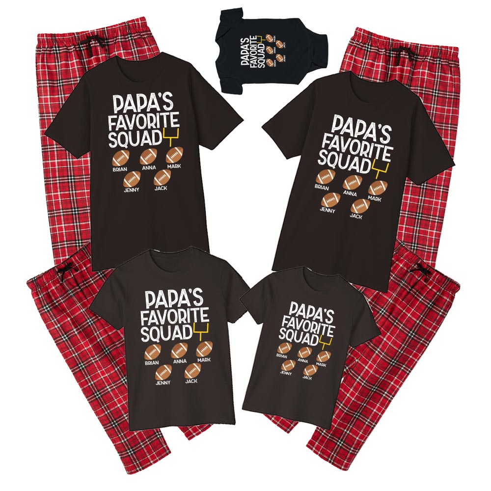 Personalized Name Papa Favorite Squad Football Pajamas Personalized Name Papa Favorite Squad Football Pajamas