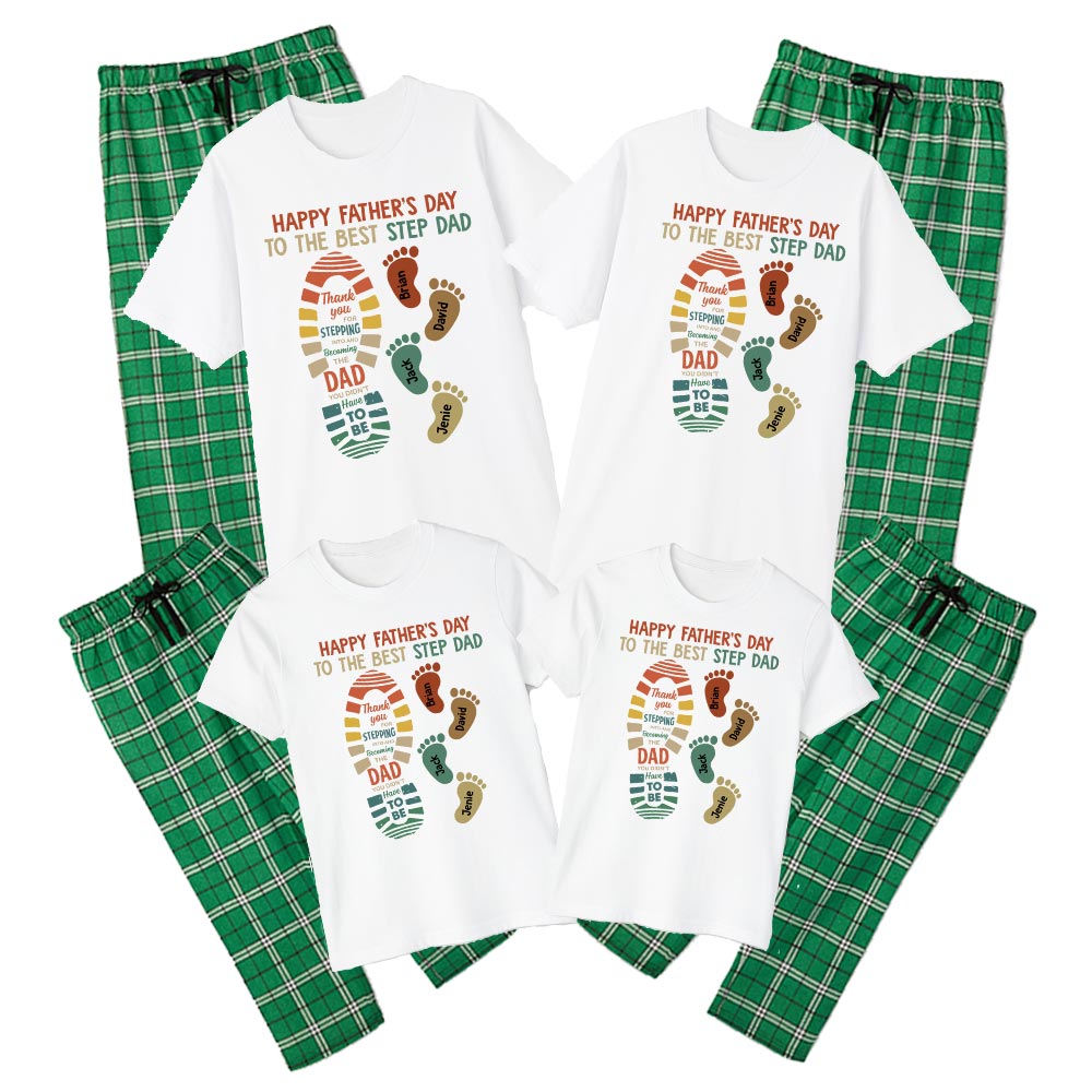 Personalized Name Best Step Dad Cotton Pajamas Personalized Name Best Step Dad Cotton Pajamas