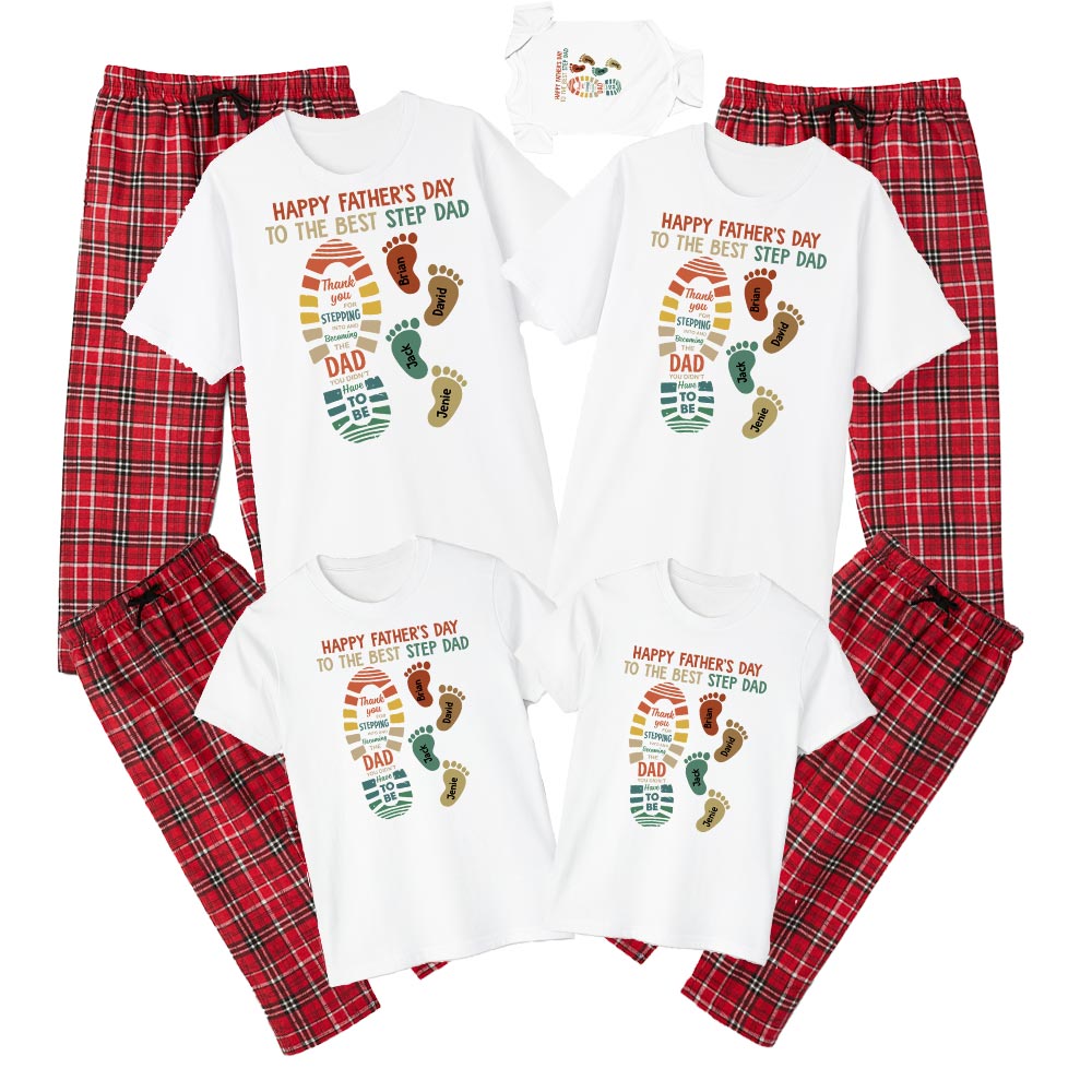 Personalized Name Best Step Dad Cotton Pajamas Personalized Name Best Step Dad Cotton Pajamas