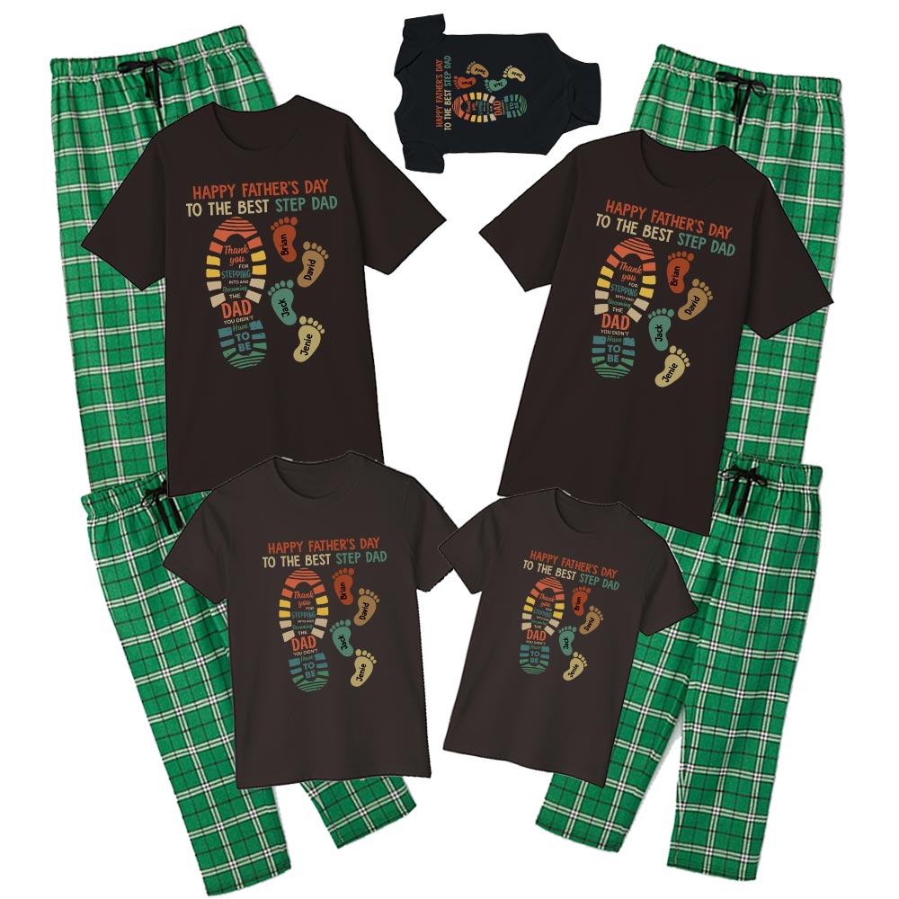 Personalized Name Best Step Dad Cotton Pajamas Personalized Name Best Step Dad Cotton Pajamas