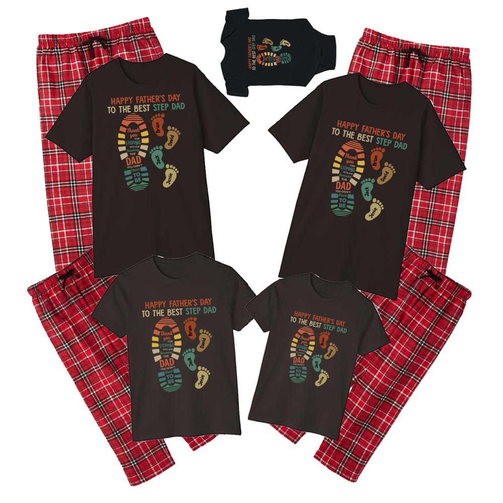 Personalized Name Best Step Dad Cotton Pajamas Personalized Name Best Step Dad Cotton Pajamas