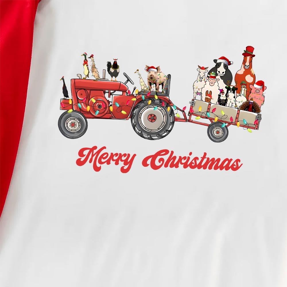 Short Sleeves Farm Animal Christmas Pjs