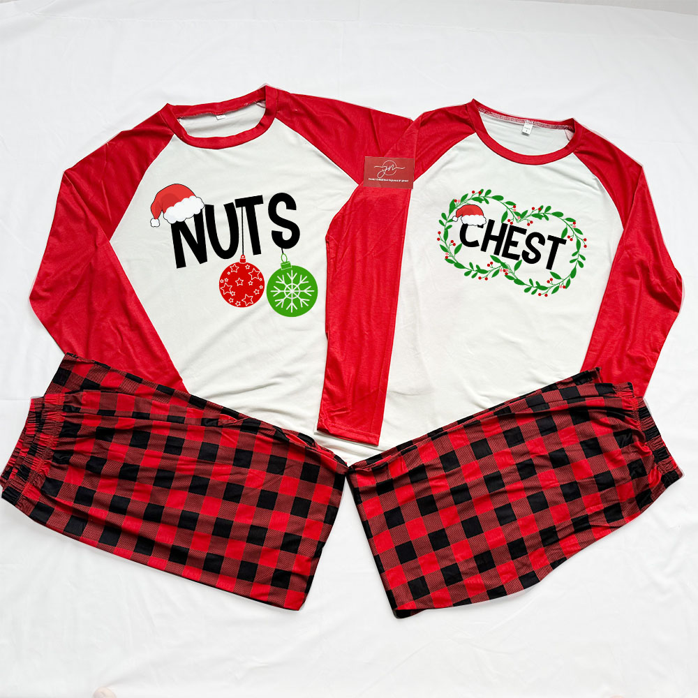 Chest And Nuts Couples Matching Xmas Pjs Chest And Nuts Couples Matching Xmas Pjs