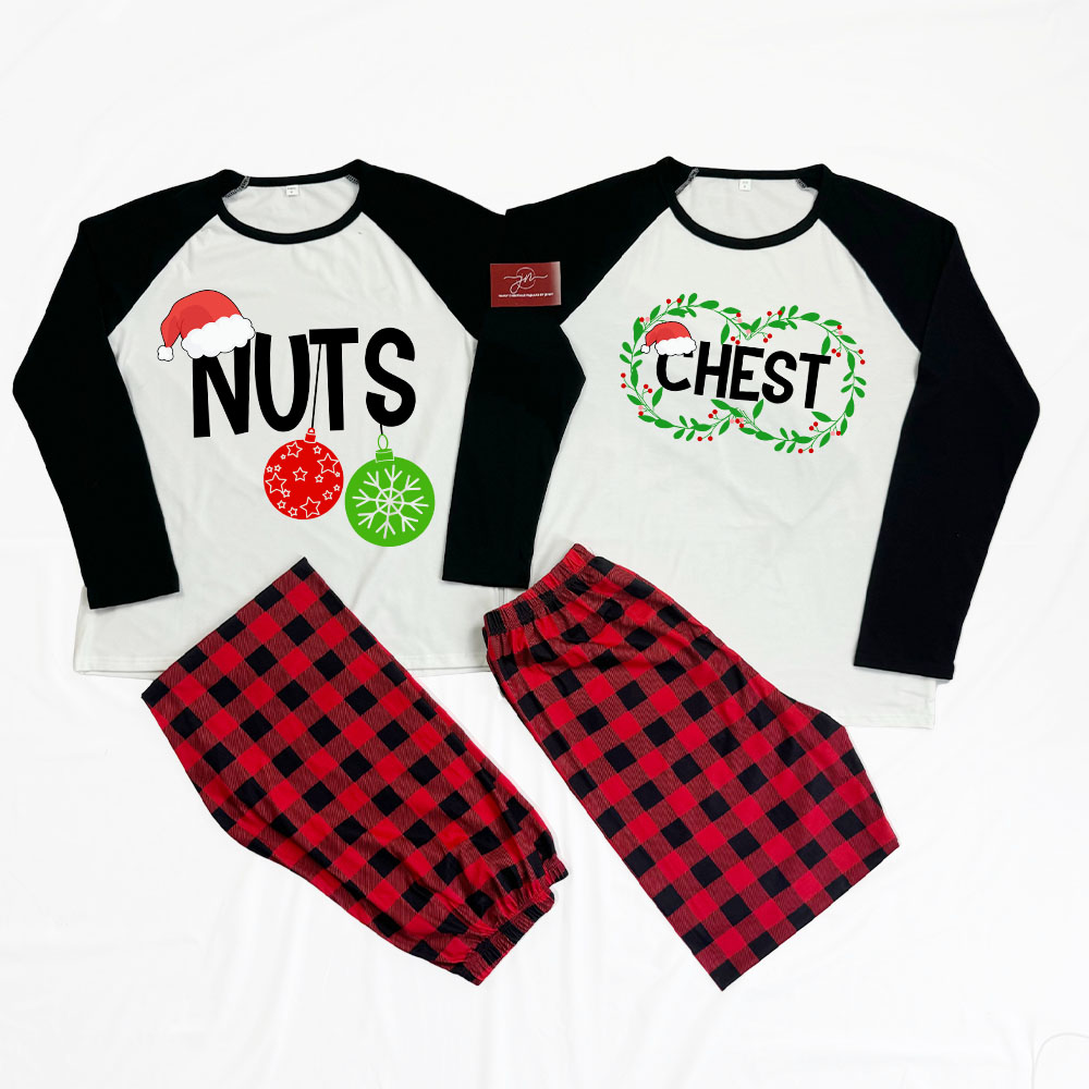 Chest And Nuts Couples Matching Xmas Pjs Chest And Nuts Couples Matching Xmas Pjs