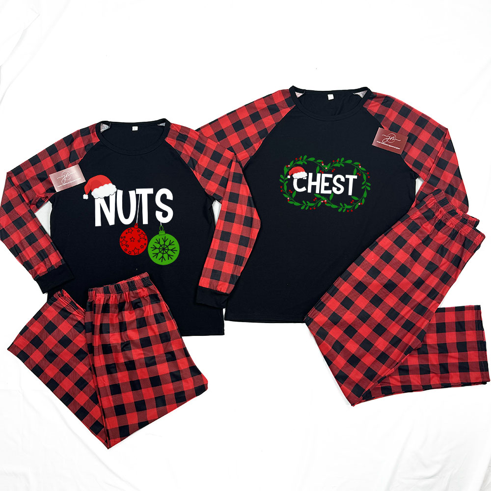 Chest And Nuts Couples Matching Xmas Pjs Chest And Nuts Couples Matching Xmas Pjs