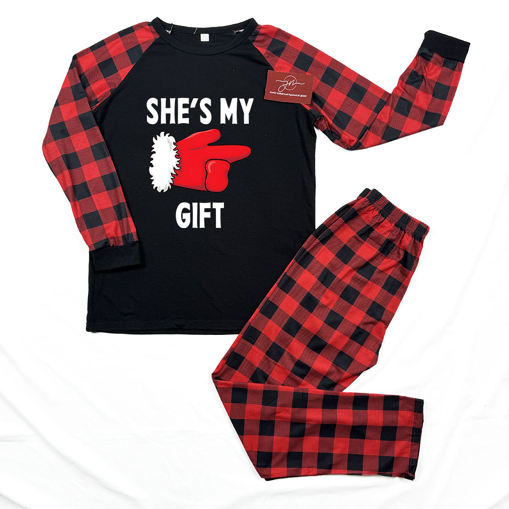 Santa Present Christmas Matching Pajamas For Couples Santa Present Christmas Matching Pajamas For Couples