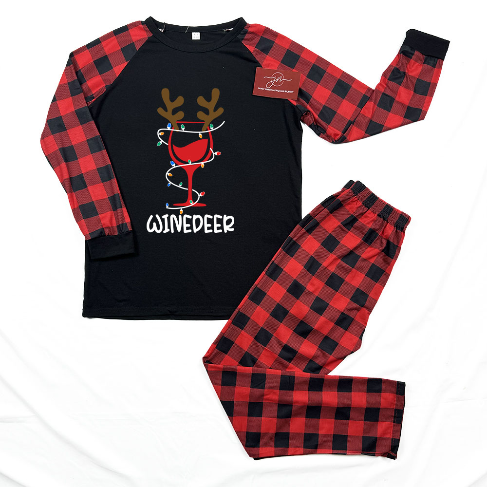 Beer And Wine Matching Couple Jammies For Christmas