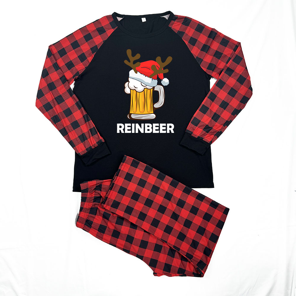 Beer And Wine Matching Couple Jammies For Christmas