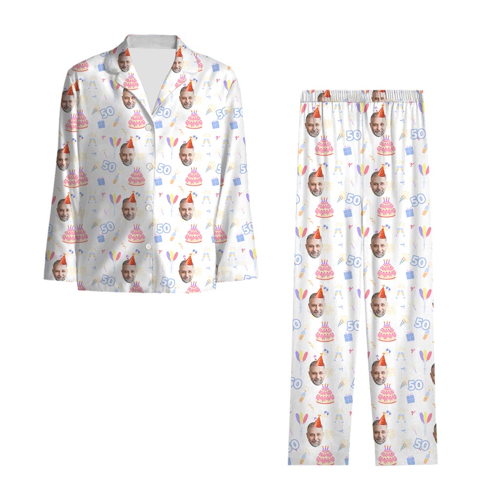 Personalized Age And Face Birthday Theme Pajamas Personalized Age And Face Birthday Theme Pajamas
