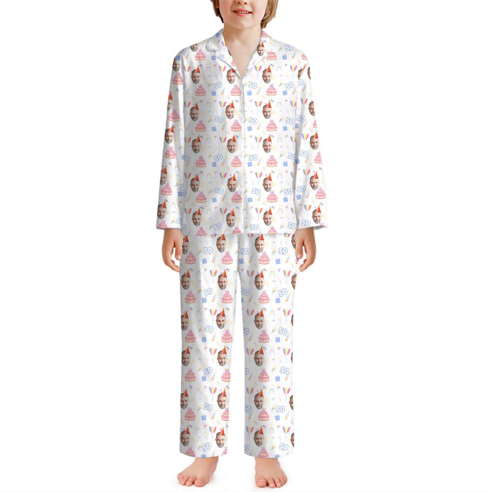 Personalized Age And Face Birthday Theme Pajamas Personalized Age And Face Birthday Theme Pajamas