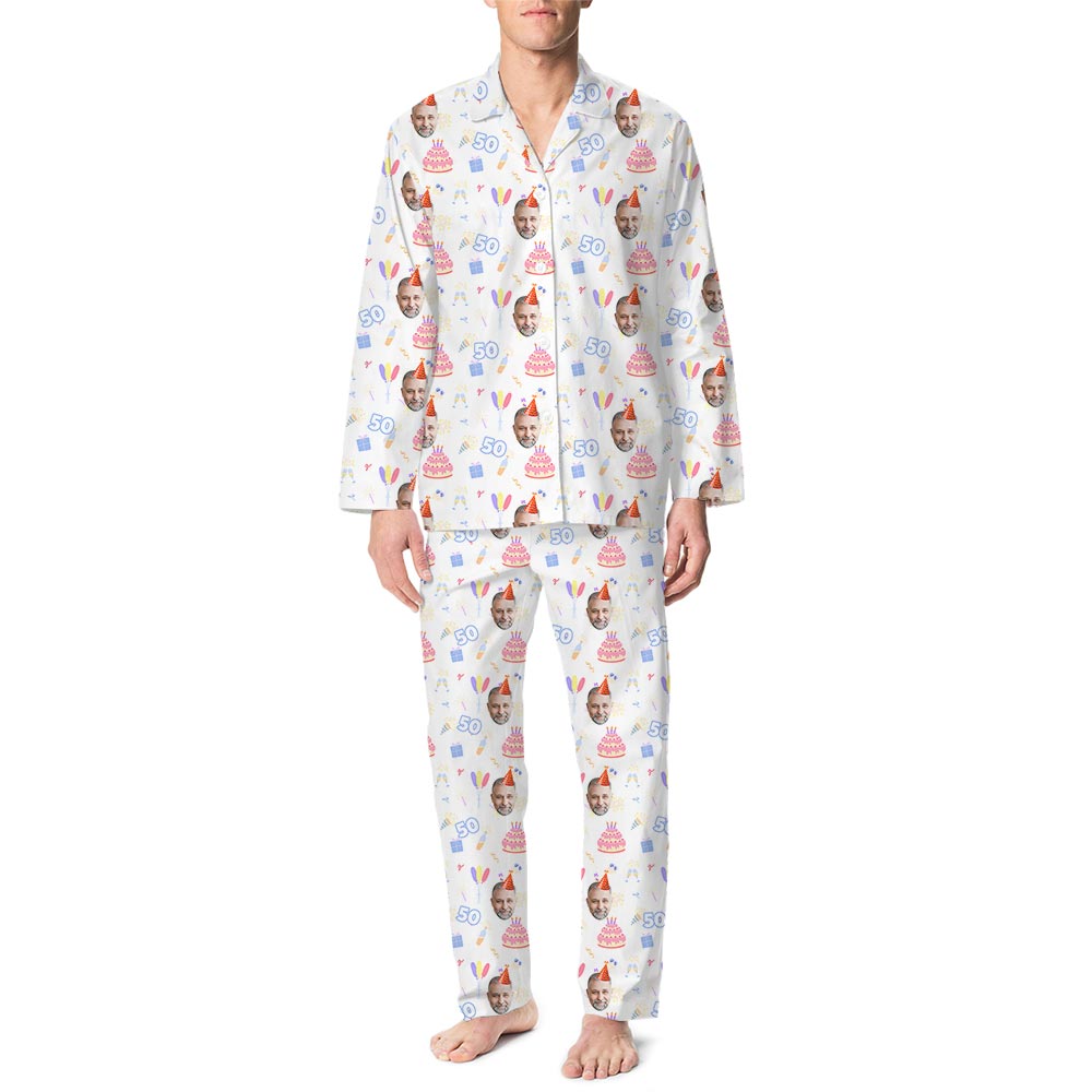 Personalized Age And Face Birthday Theme Pajamas Personalized Age And Face Birthday Theme Pajamas