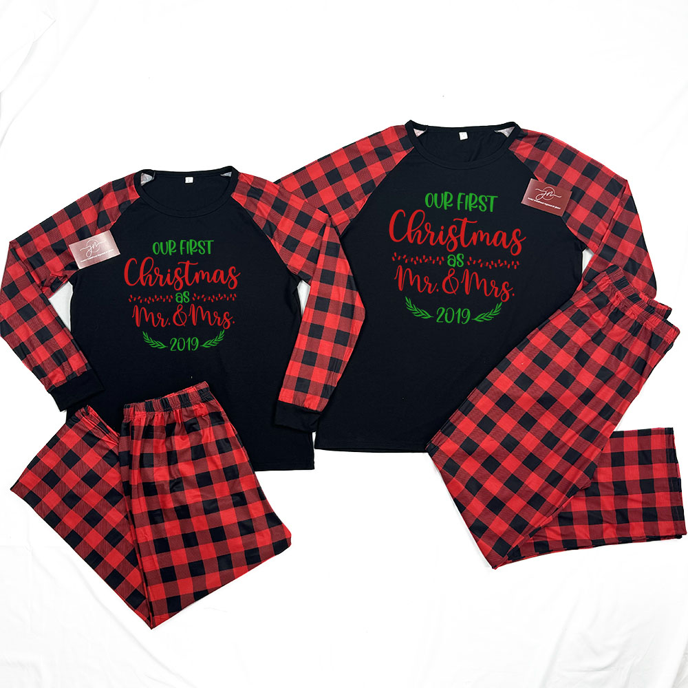 Personalized First Christmas As Mr And Mrs Matching Pajamas For Couples Personalized First Christmas As Mr And Mrs Matching Pajamas For Couples
