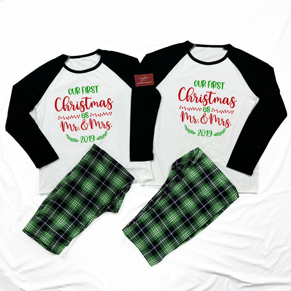 Personalized First Christmas As Mr And Mrs Matching Pajamas For Couples Personalized First Christmas As Mr And Mrs Matching Pajamas For Couples