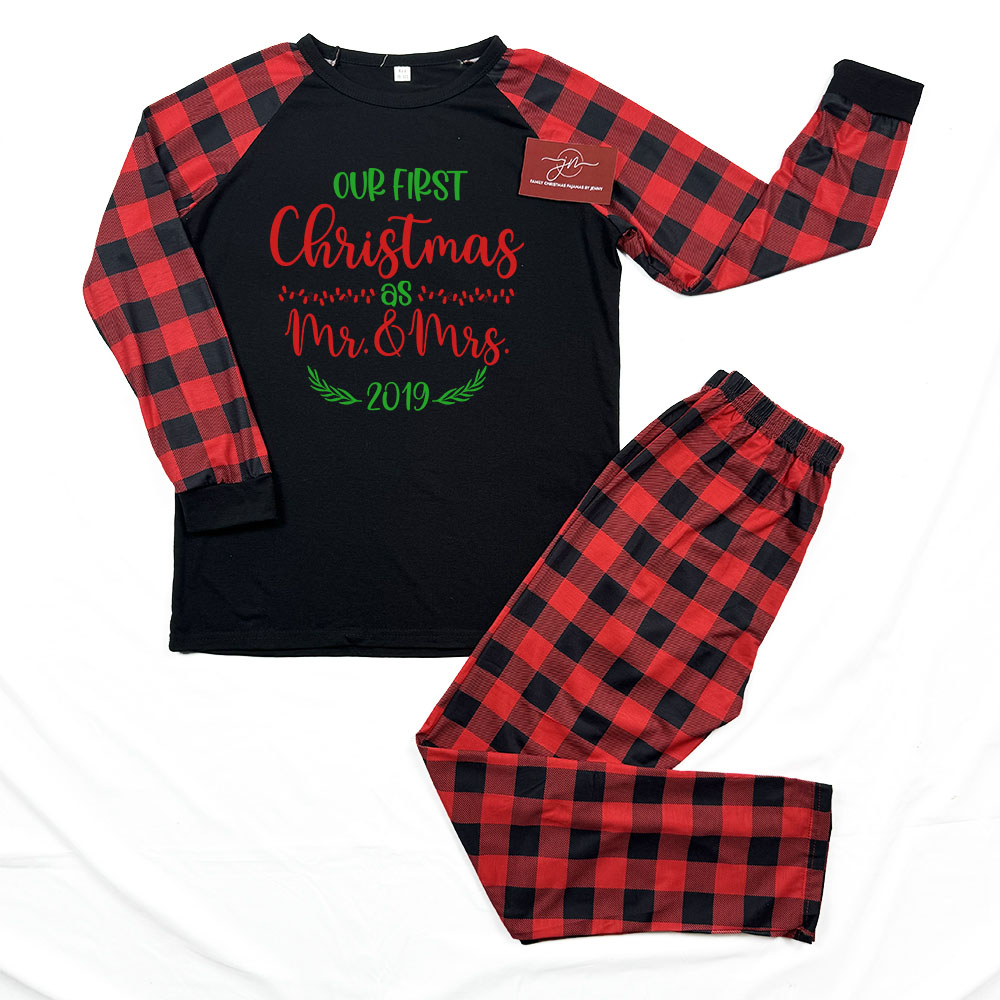 Personalized First Christmas As Mr And Mrs Matching Pajamas For Couples Personalized First Christmas As Mr And Mrs Matching Pajamas For Couples