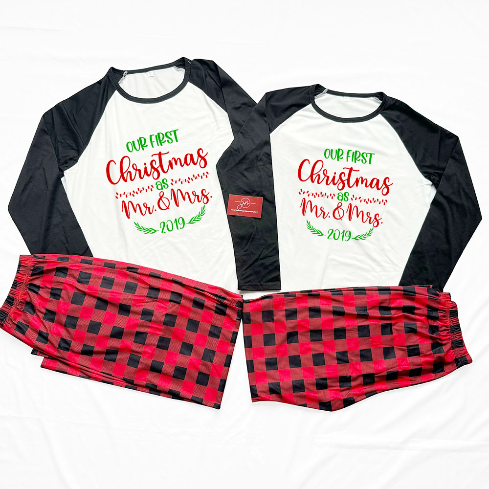 Personalized First Christmas As Mr And Mrs Matching Pajamas For Couples Personalized First Christmas As Mr And Mrs Matching Pajamas For Couples
