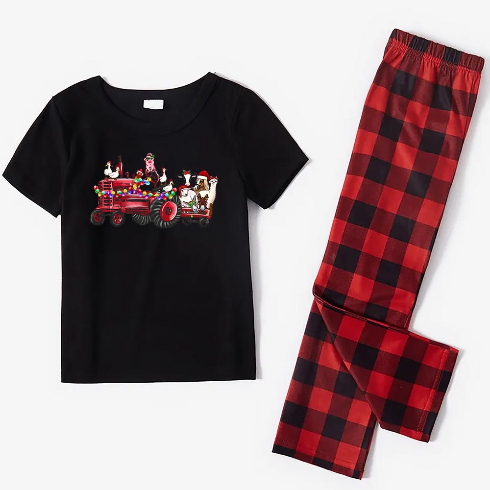 Cool Farm Animal Christmas Jammies Short Sleeves