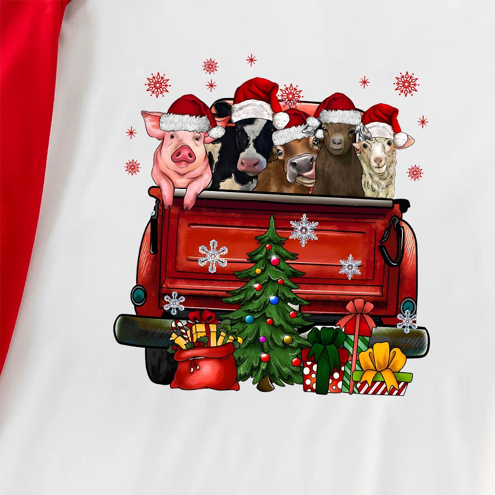 Matching Christmas Jammies Print Farm Animal Red Truck Matching Christmas Jammies Print Farm Animal Red Truck