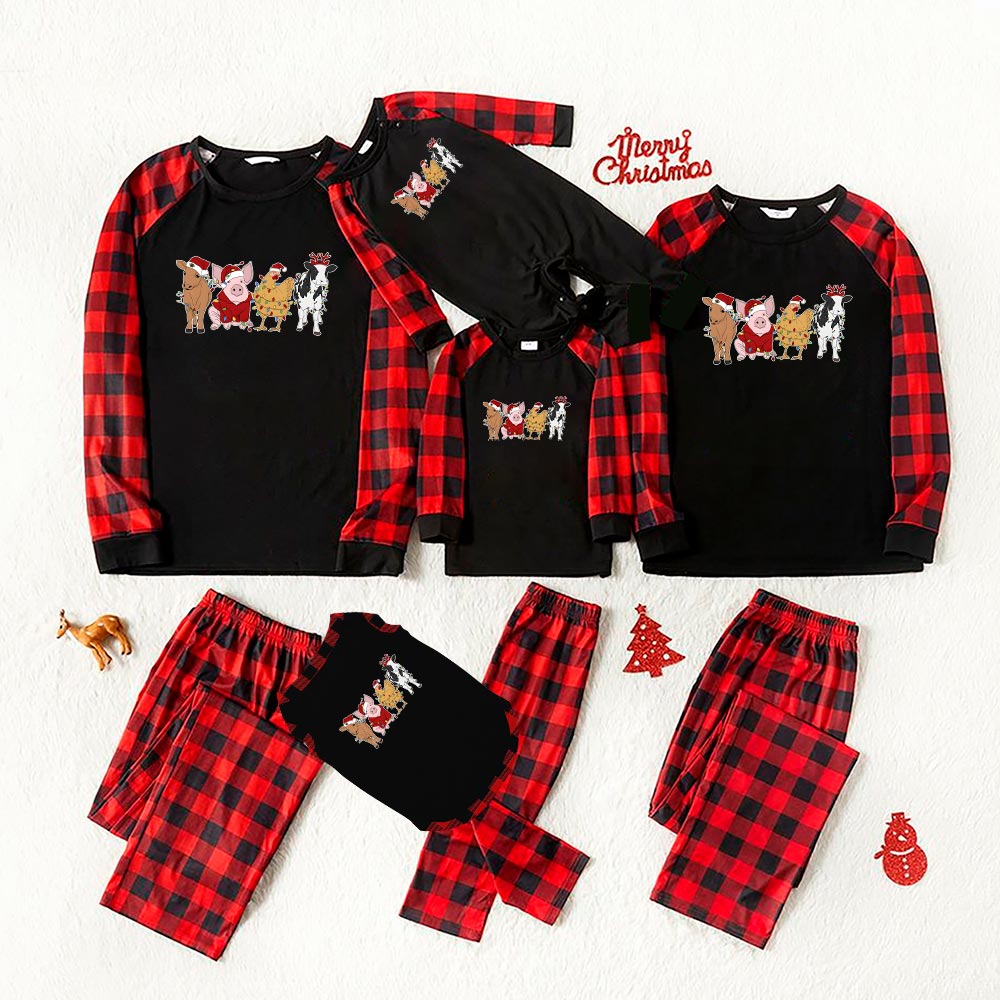 Cow Pig Chicken Christmas Matching Jammies Farm Animal Party Cow Pig Chicken Christmas Matching Jammies Farm Animal Party