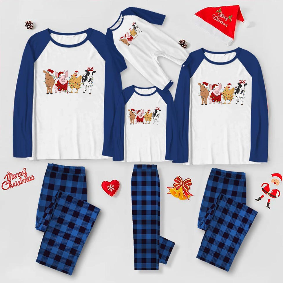 Cow Pig Chicken Christmas Matching Jammies Farm Animal Party Cow Pig Chicken Christmas Matching Jammies Farm Animal Party