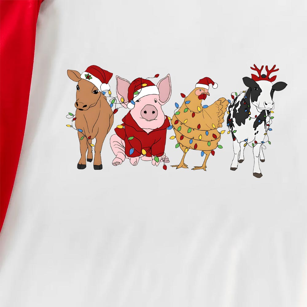 Cute Farm Animals Matching Pajamas Cow Pig Chicken Cute Farm Animals Matching Pajamas Cow Pig Chicken