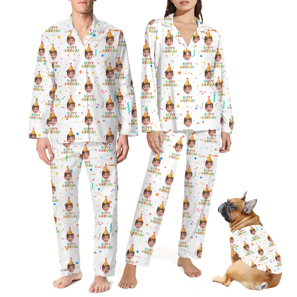 Happy Birthday Pajamas With Custom Face Happy Birthday Pajamas With Custom Face