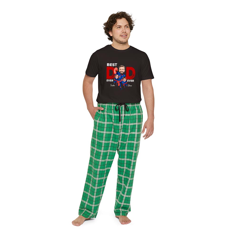 Custom Face Best Dad Ever Cotton Pajamas Custom Face Best Dad Ever Cotton Pajamas
