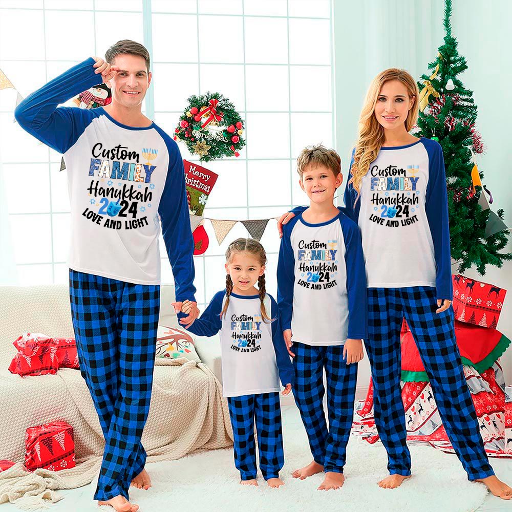 Custom Family Name Matching Hanukkah Sleepwear Custom Family Name Matching Hanukkah Sleepwear