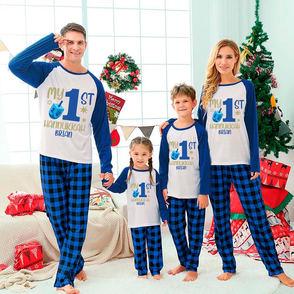My First Hanukkah Personalized Pajamas With Name And Year My First Hanukkah Personalized Pajamas With Name And Year