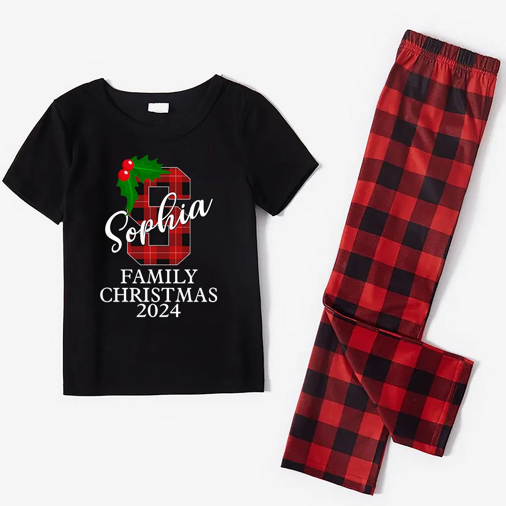 Personalized Short Sleeves Christmas Family Jammies 2024 Personalized Short Sleeves Christmas Family Jammies 2024