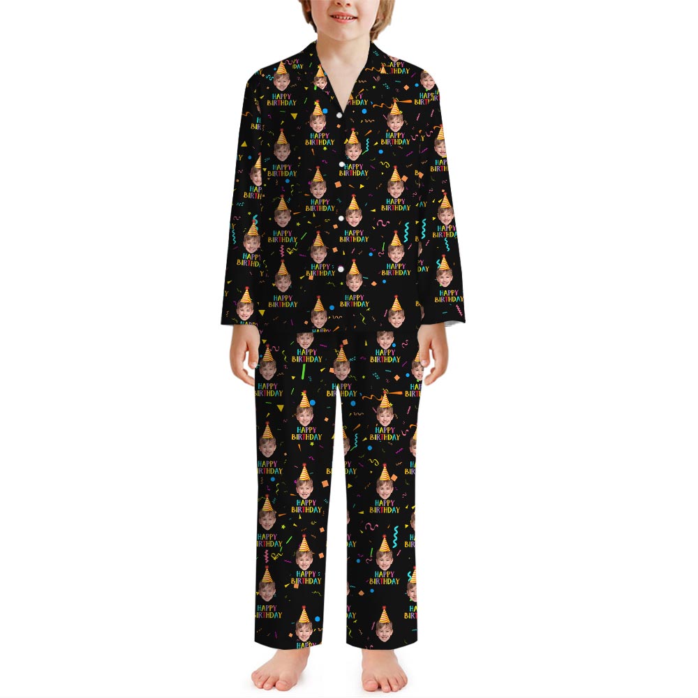 Happy Birthday Funny Custom Face Pajamas Black Happy Birthday Funny Custom Face Pajamas Black