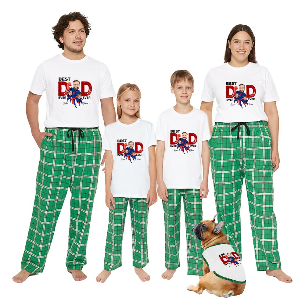 Custom Face Best Dad Ever Cotton Pajamas Custom Face Best Dad Ever Cotton Pajamas