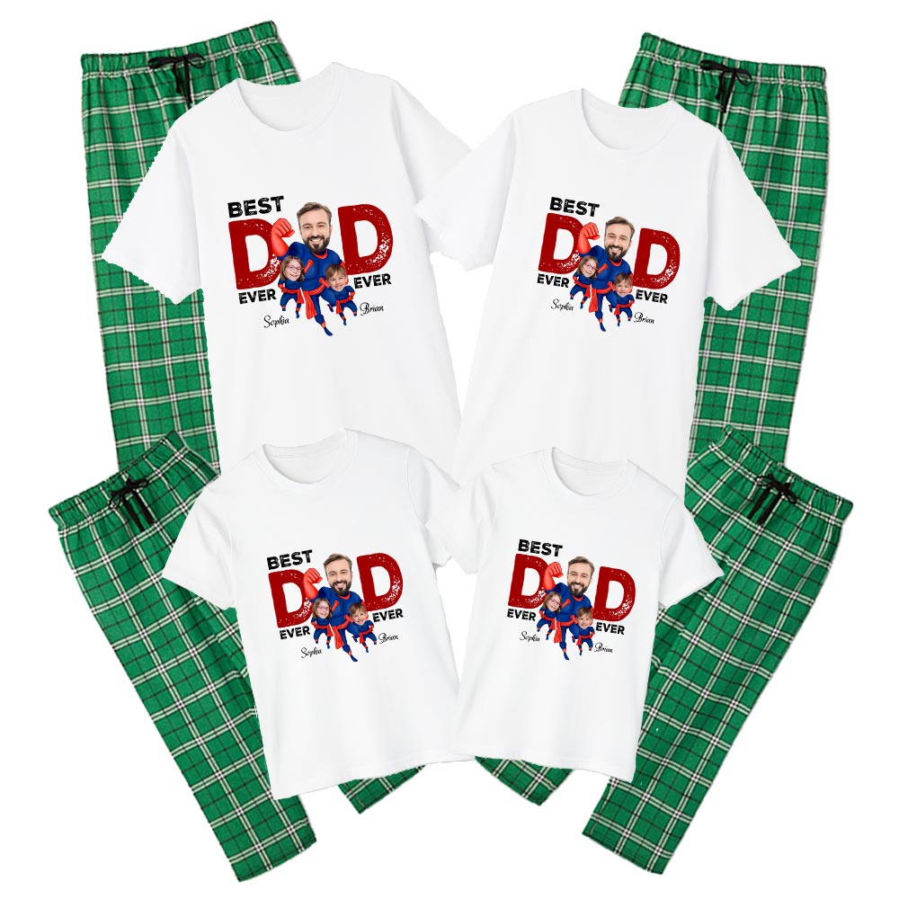 Custom Face Best Dad Ever Cotton Pajamas Custom Face Best Dad Ever Cotton Pajamas