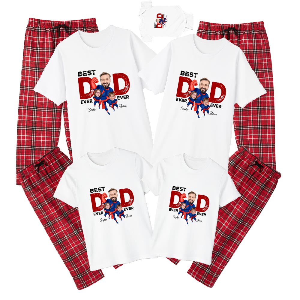 Custom Face Best Dad Ever Cotton Pajamas Custom Face Best Dad Ever Cotton Pajamas