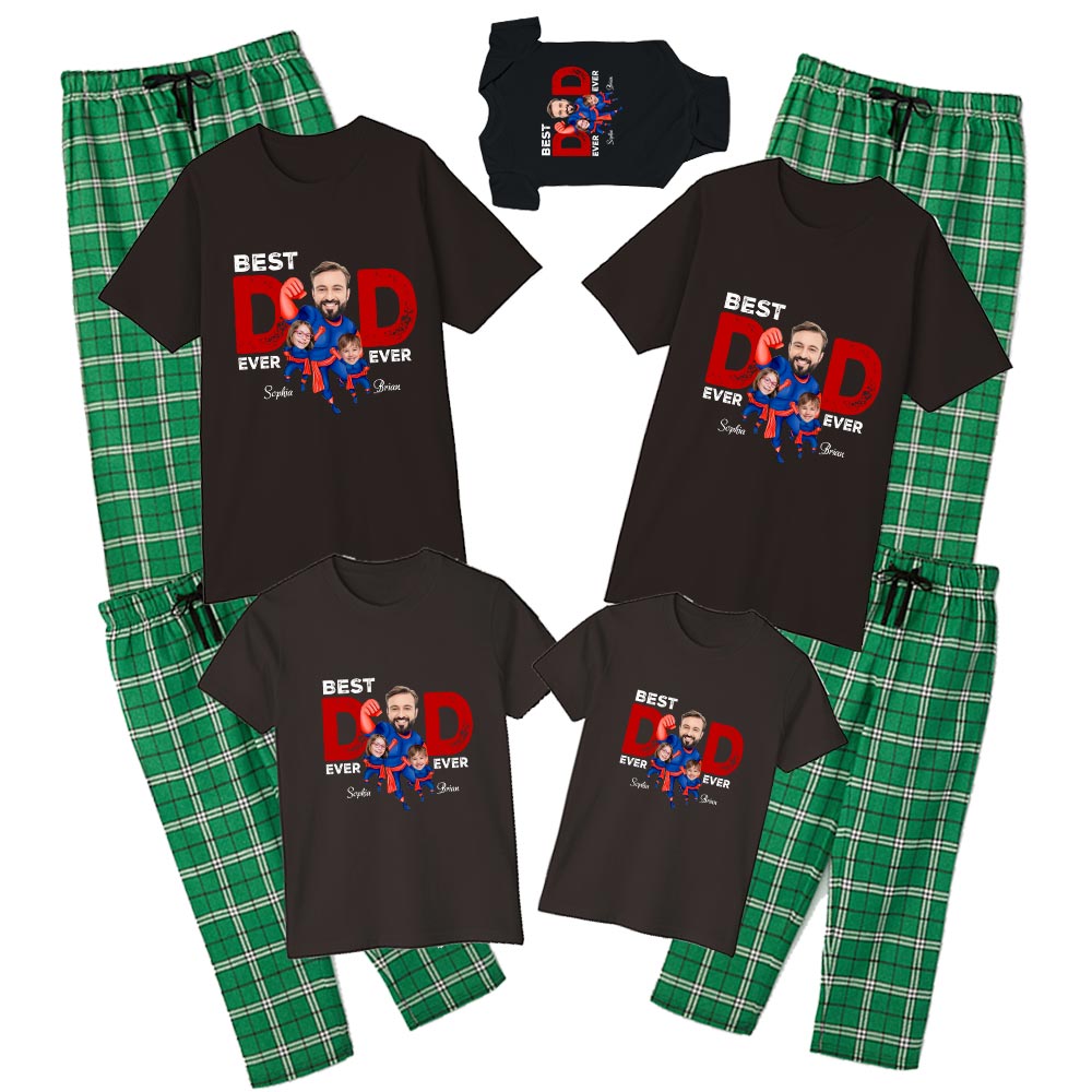 Custom Face Best Dad Ever Cotton Pajamas Custom Face Best Dad Ever Cotton Pajamas