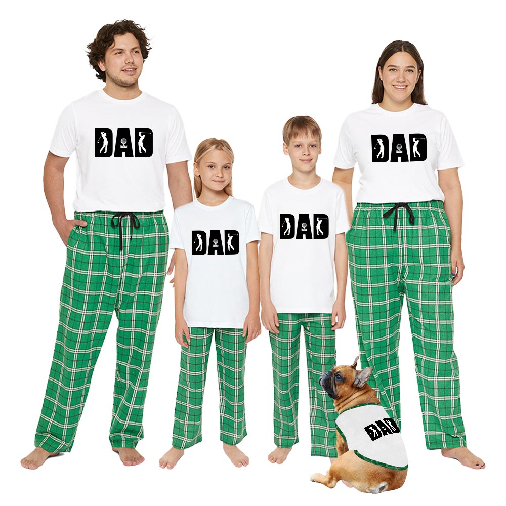 Playing Golf Dad Cotton Short Sleeve Pajamas