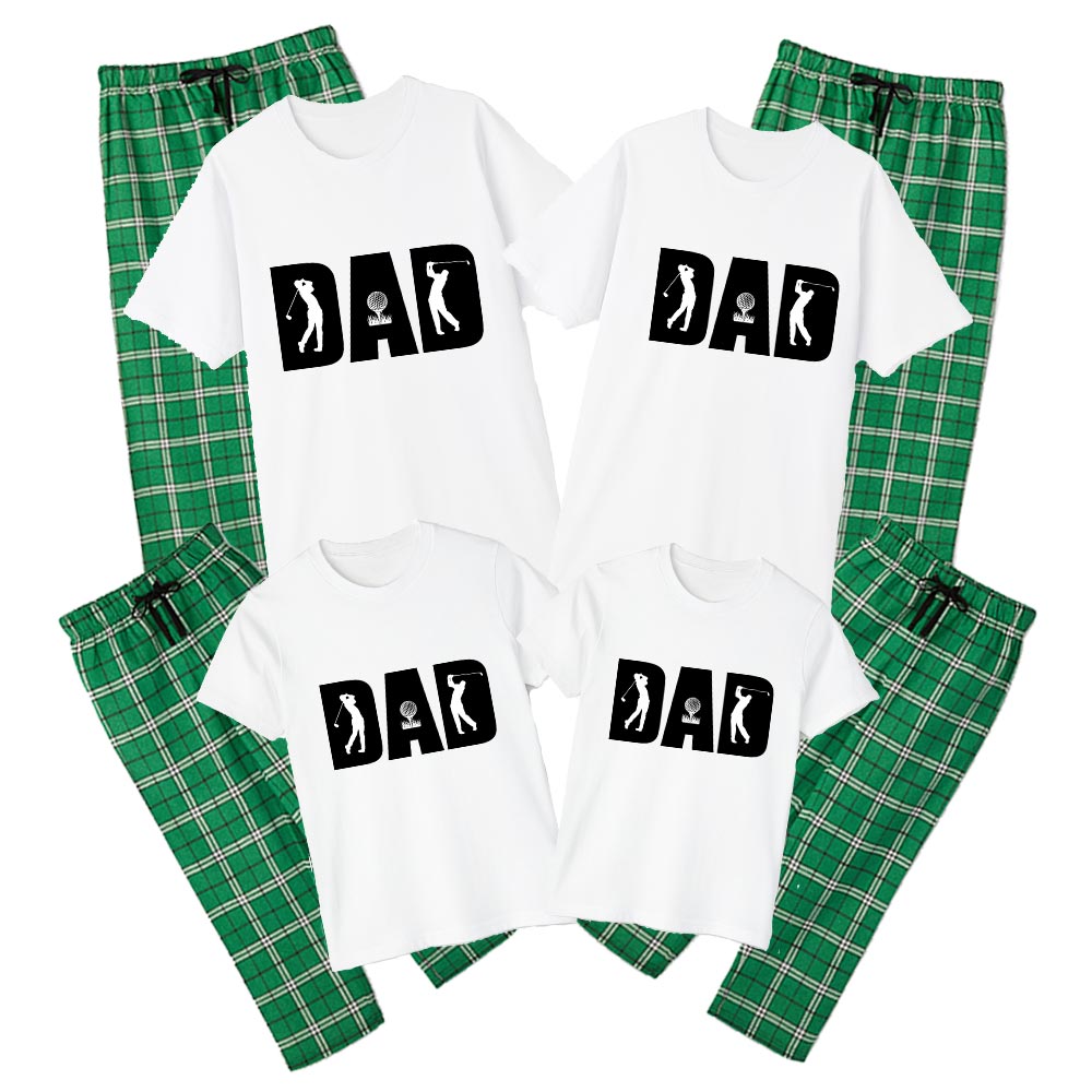 Playing Golf Dad Cotton Short Sleeve Pajamas