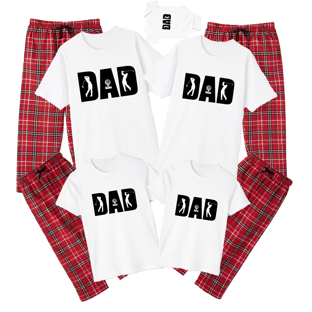 Playing Golf Dad Cotton Short Sleeve Pajamas