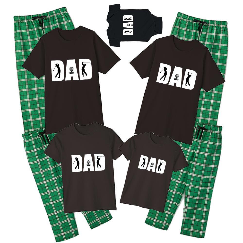 Playing Golf Dad Cotton Short Sleeve Pajamas