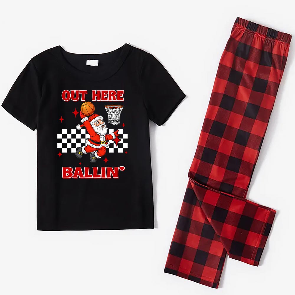 Festive Basketball Lovers Christmas Pajama Sets Festive Basketball Lovers Christmas Pajama Sets