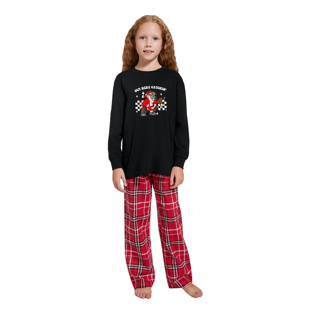 Cool Santa Baseball Catcher Matching Christmas Pjs Cotton Cool Santa Baseball Catcher Matching Christmas Pjs Cotton