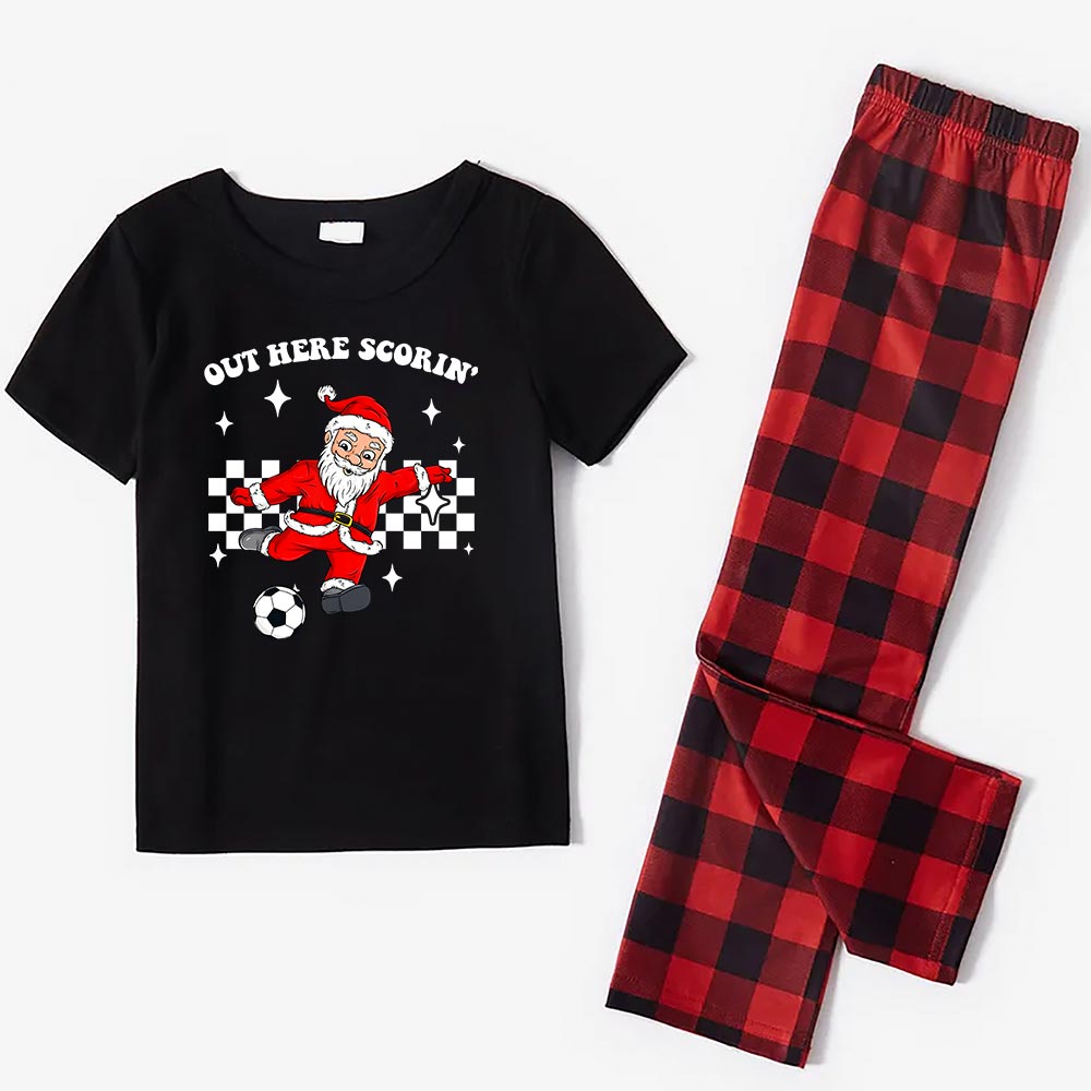 Unique Football Player Santa Pajamas Plaid Unique Football Player Santa Pajamas Plaid